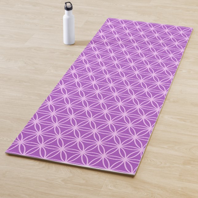 Beautiful Flower of Life in Violet Shades Yoga Mat (In Situ)