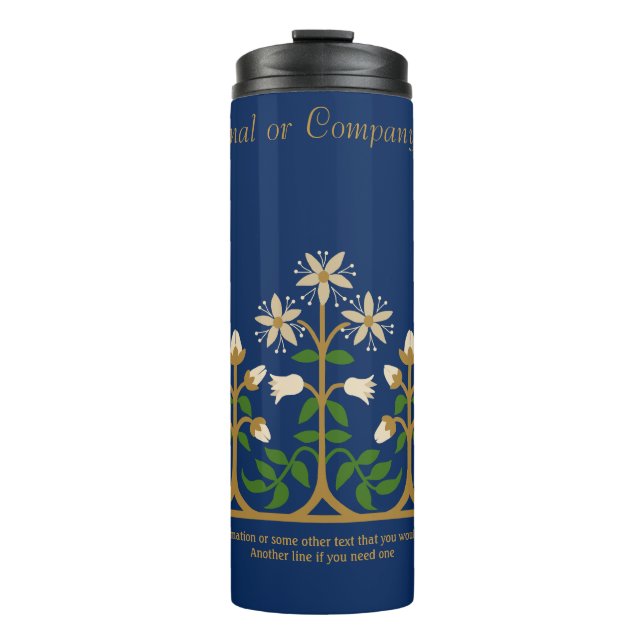 Beautiful flower ornament CC0133 Augustus Pugin Thermal Tumbler (Front)
