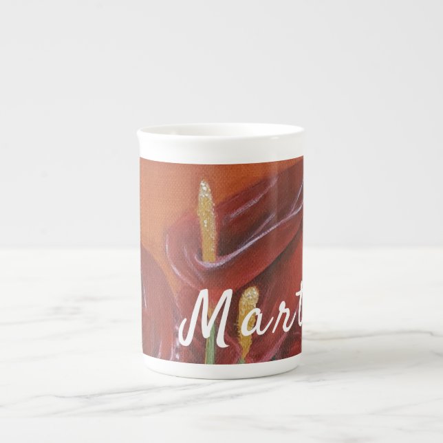 Beautiful Flower Personalized Bone China Mug (Front)