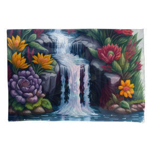 Beautiful flower waterfall pillowcase