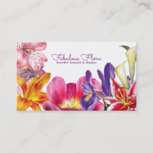 beautiful flower wedding florist business card