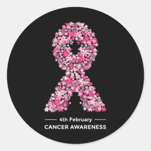 Beautiful Flower World Cancer Day Awareness 1  Classic Round Sticker