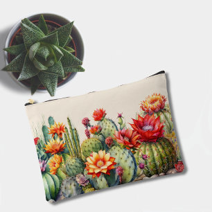 Beautiful Flowering Cacti Large Accessory Pouch