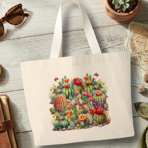 Beautiful Flowering Cacti Large Tote Bag