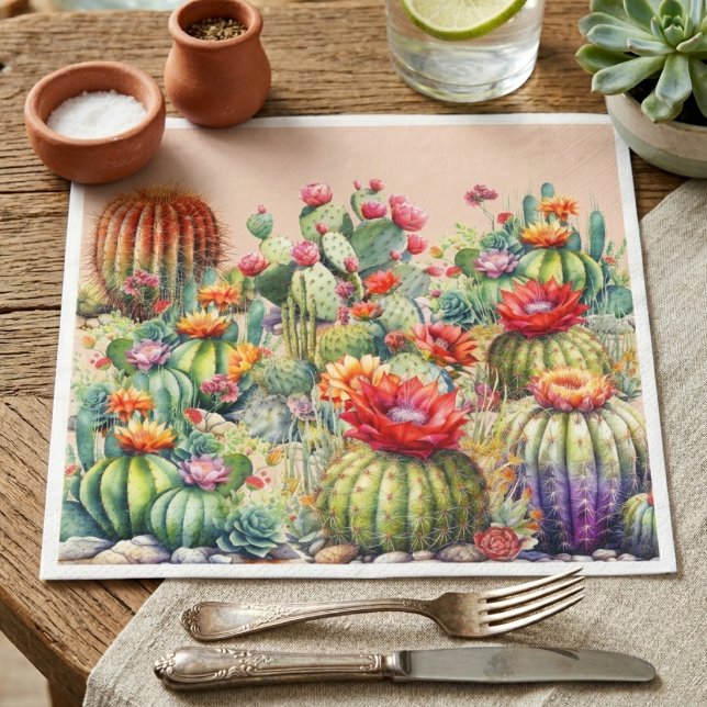 Beautiful Flowering Cacti  Napkin (Creator Uploaded)