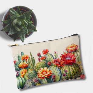 Beautiful Flowering Cacti Small Accessory Pouch