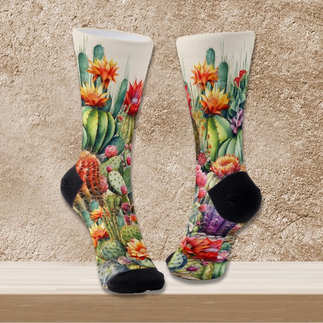 Beautiful Flowering Cacti  Socks (Creator Uploaded)