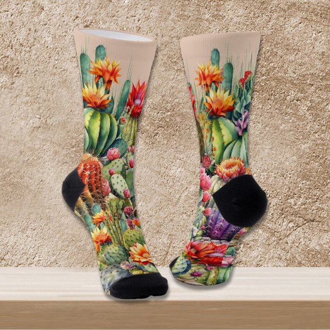 Beautiful Flowering Cacti  Socks (Creator Uploaded)