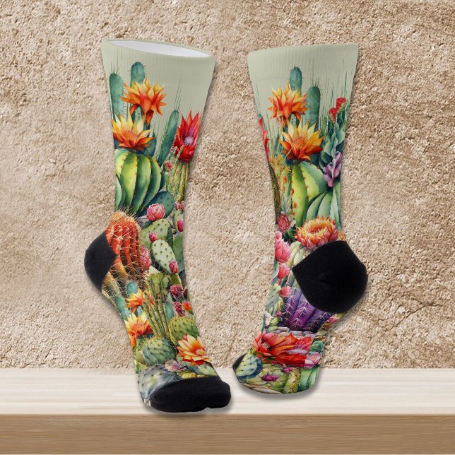 Beautiful Flowering Cacti  Socks (Creator Uploaded)