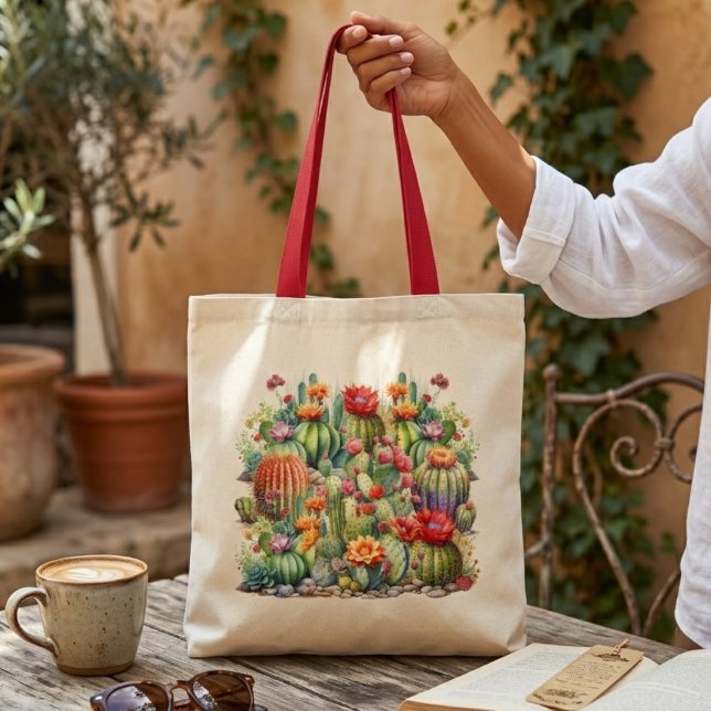 Beautiful Flowering Cacti Tote Bag (Creator Uploaded)
