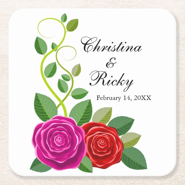 Beautiful Flowers 3 Wedding_GC  Paper Coaster (Front)