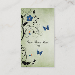 Beautiful Flowers and Butterflies Business Card