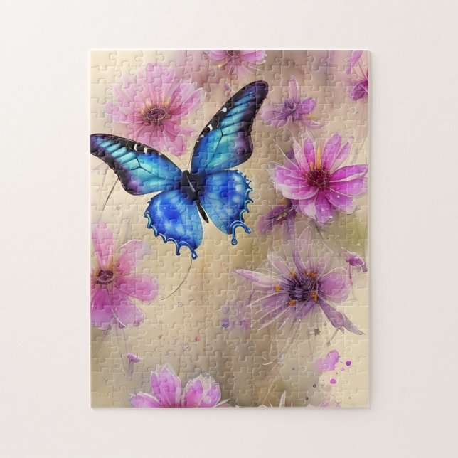 Beautiful Flowers and Butterfly  Jigsaw Puzzle (Vertical)