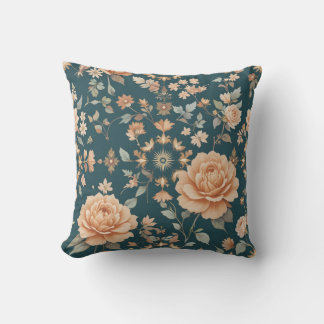 Beautiful flowers and cosy interior cushion