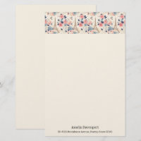 Beautiful Flowers and Eiffel Tower Paris Pattern