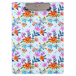 Beautiful Flowers And Leaves Pattern Clipboard