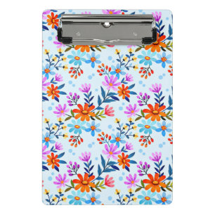 Beautiful Flowers And Leaves Pattern  Mini Clipboard