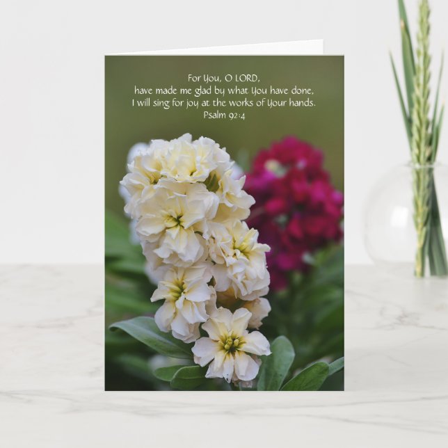 Beautiful Flowers and Scripture Note Card (Front)