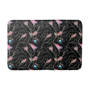 Beautiful Flowers and Swirls Pattern Bath Mat