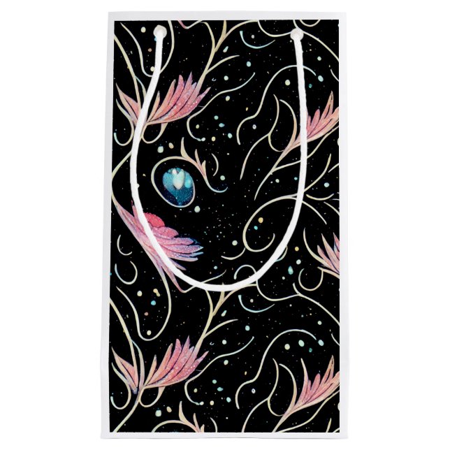 Beautiful Flowers and Swirls Pattern Small Gift Bag (Front)