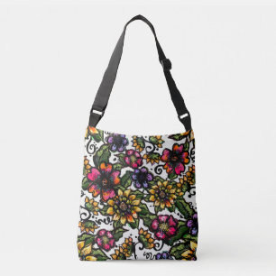 Beautiful Flowers Boho Style Cottage Aesthetic Crossbody Bag