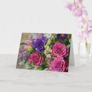 Beautiful Flowers Bouquet Floral Note Card