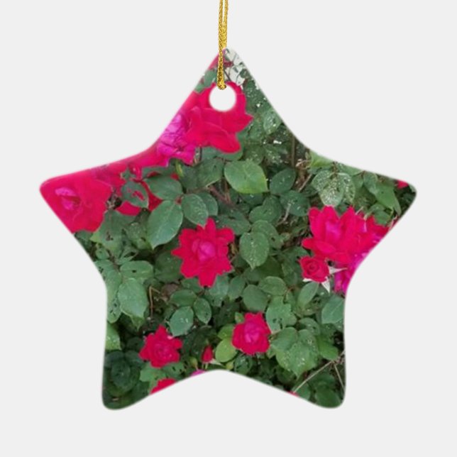 Beautiful Flowers Ceramic Tree Decoration (Front)