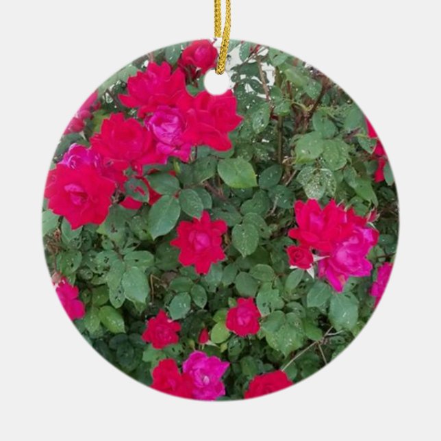 Beautiful Flowers Ceramic Tree Decoration (Front)