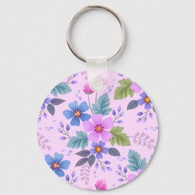Beautiful Flowers Floral Pattern-36841 Key Ring (Front)