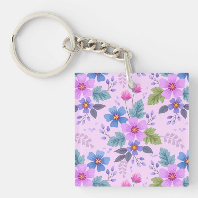 Beautiful Flowers Floral Pattern-36841 Key Ring (Front)