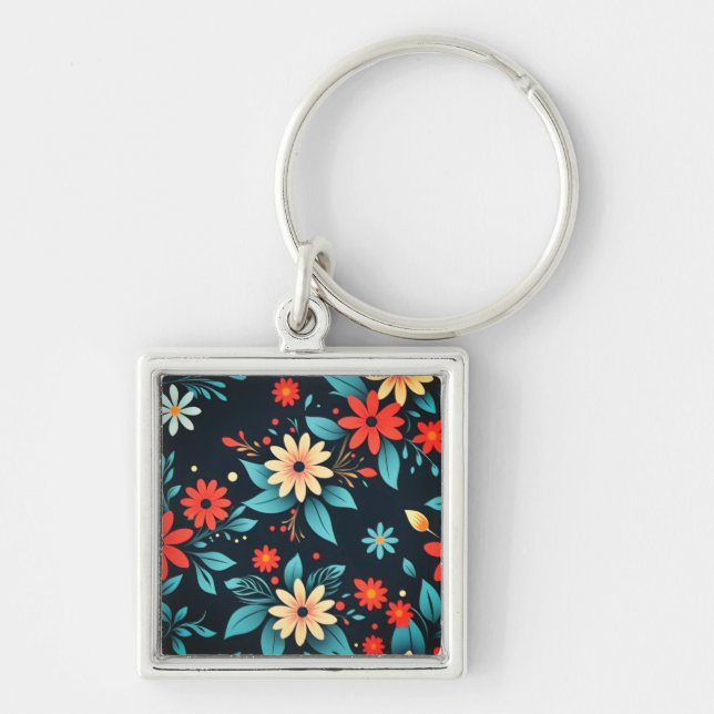 Beautiful Flowers Floral Pattern-48965 Key Ring (Front)