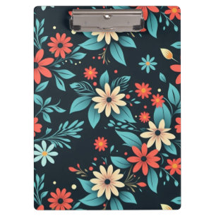 Beautiful Flowers Floral Pattern Clipboard
