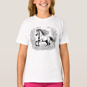 Beautiful Flowers & Horse Paint a T-Shirt
