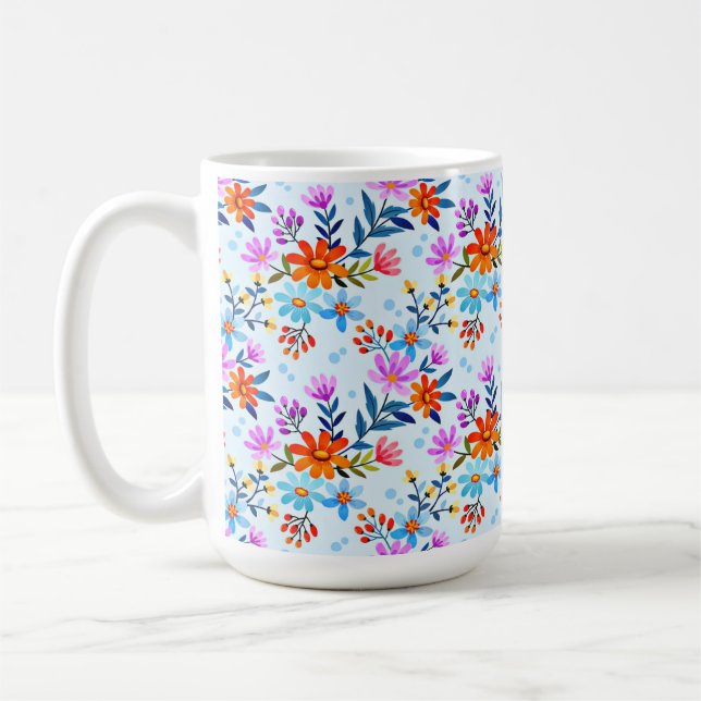 Beautiful Flowers Leaves Pattern-6587 Coffee Mug (Left)