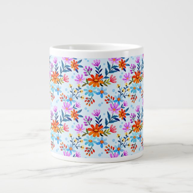 Beautiful Flowers Leaves Pattern-6587 Large Coffee Mug (Front)
