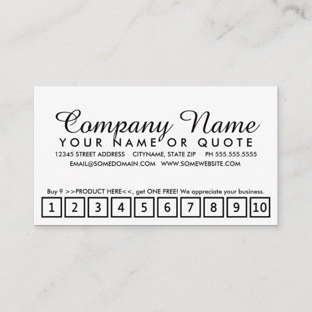 beautiful flowers loyalty program card (Front)