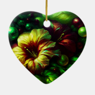 Beautiful Flowers on a Valentines Day Tree  Ceramic Tree Decoration