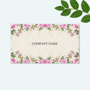 Beautiful Flowers on Light Beige Business Card