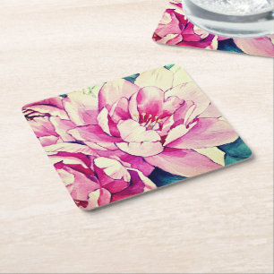 Beautiful flowers outdoor   square paper coaster