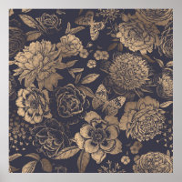 Beautiful flowers peonies, roses and butterflies. 