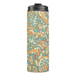 beautiful flowers seamless pattern. floral vintage thermal tumbler