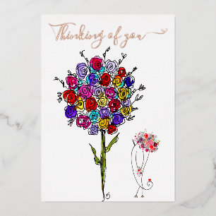 Beautiful Flowers Thinking of You Greeting Card