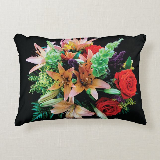 Beautiful Flowers Throw Pillow (Front)