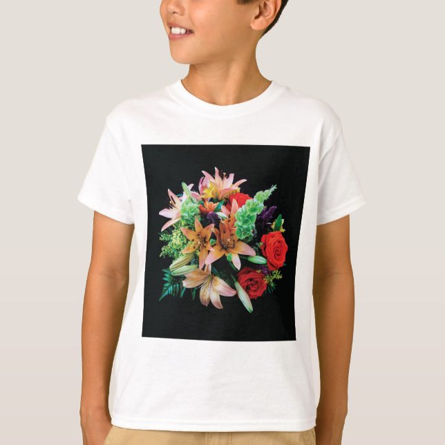 Beautiful Flowers Throw Pillow T-Shirt (Front)