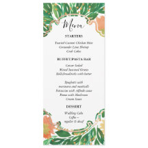 Beautiful Flowers Watercolor Painting Menu Card