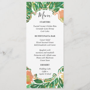 Beautiful Flowers Watercolor Painting Menu Card