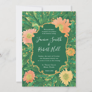 Beautiful Flowers Watercolor Painting Wedding Invitation