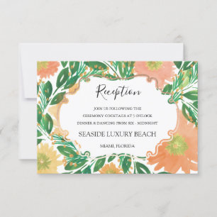Beautiful Flowers Watercolor Reception Card