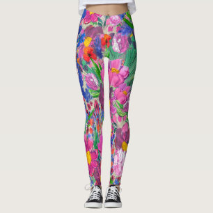 Beautiful Flowers: Wildflower Watercolor Wallpaper Leggings