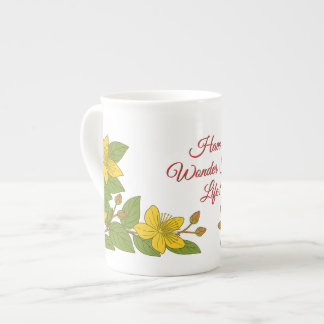 Beautiful flowers with good vibes bone china mug